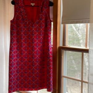 Talbots sleeveless  Red Anchor design Dress size 10P